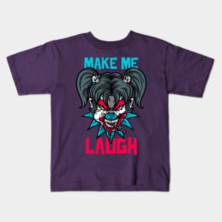 Scary Clown "Make Me Laugh" Funny Kids T-Shirt